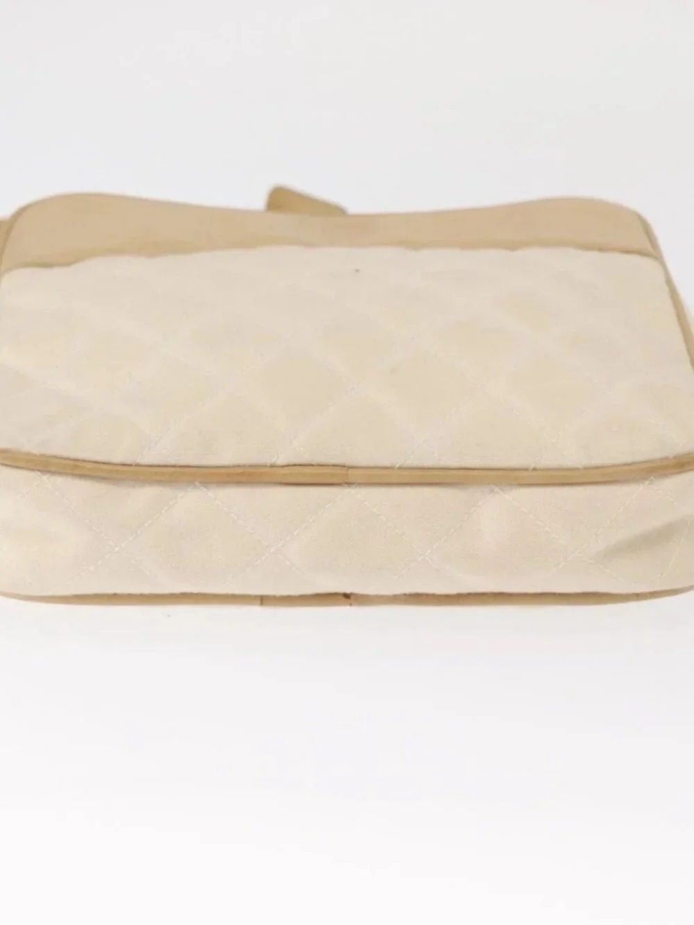 CHANEL Matelasse Waist bag Canvas Beige Gold CC Auth bs32356